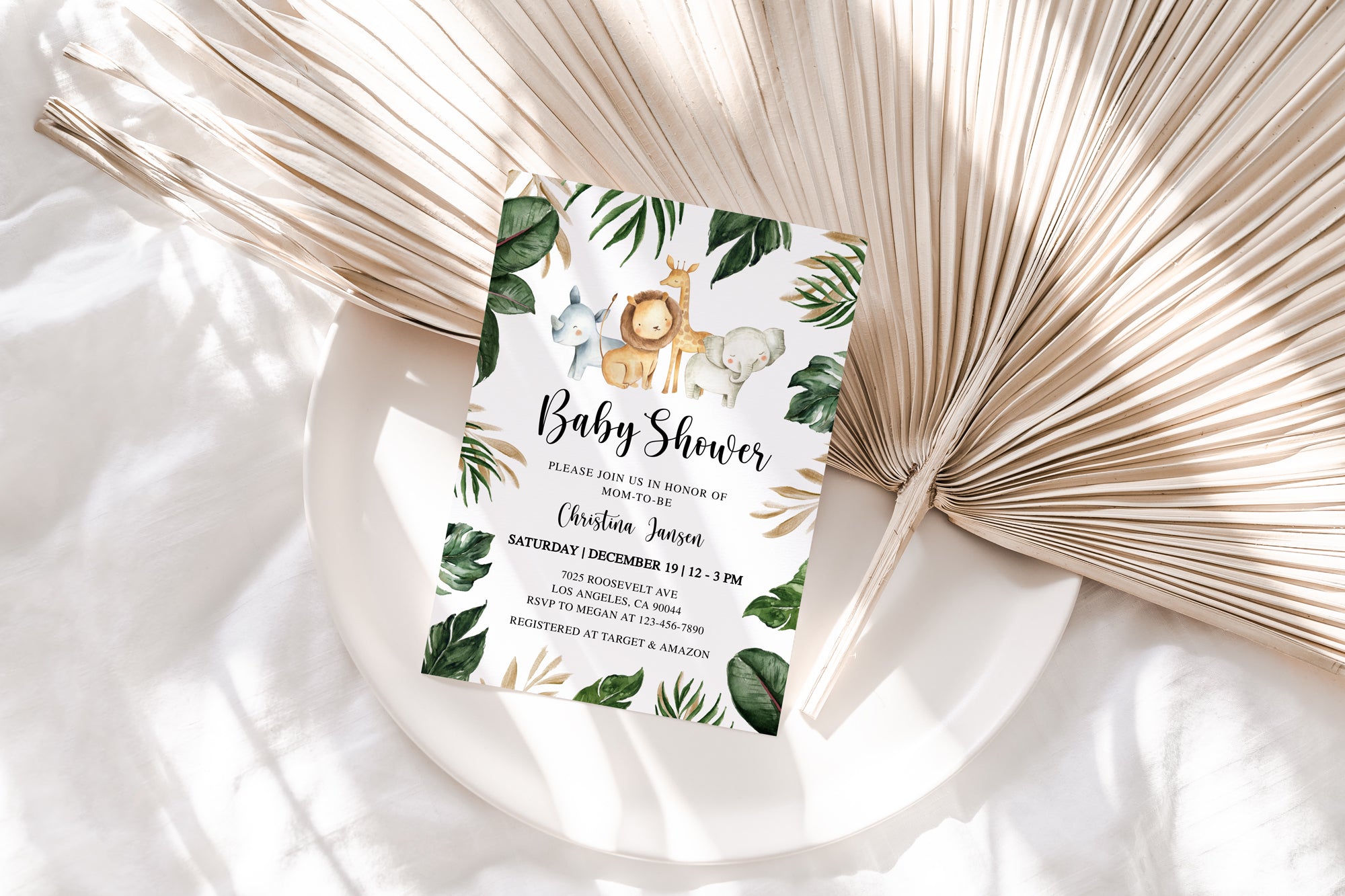 Safari Baby Shower Invite