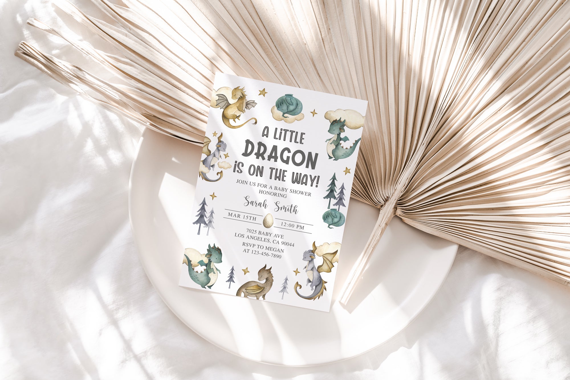 Dragon Baby Shower Invite