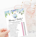 Load image into Gallery viewer, 14 Blue Floral Tea Party Baby Shower Games
