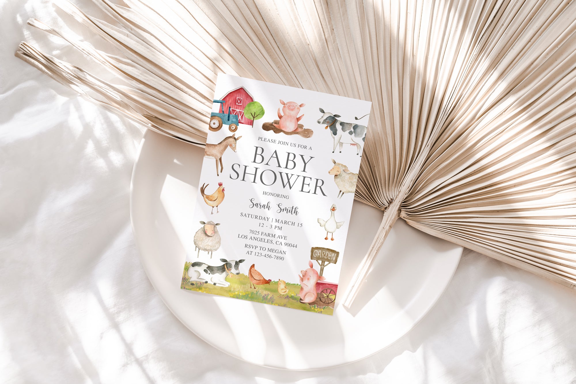 Farm Animals Baby Shower Invite