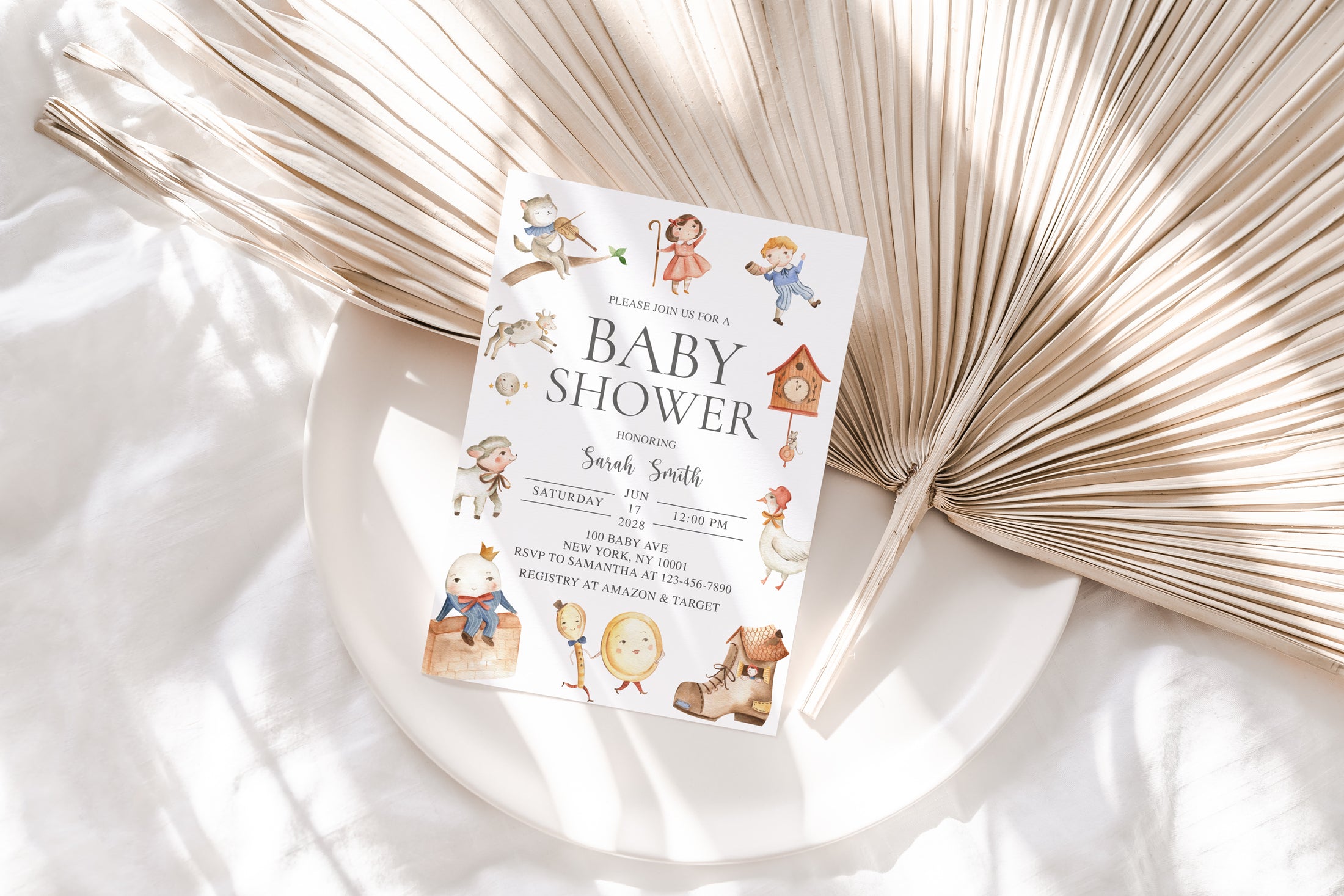 Nursery Rhyme Baby Shower Invite