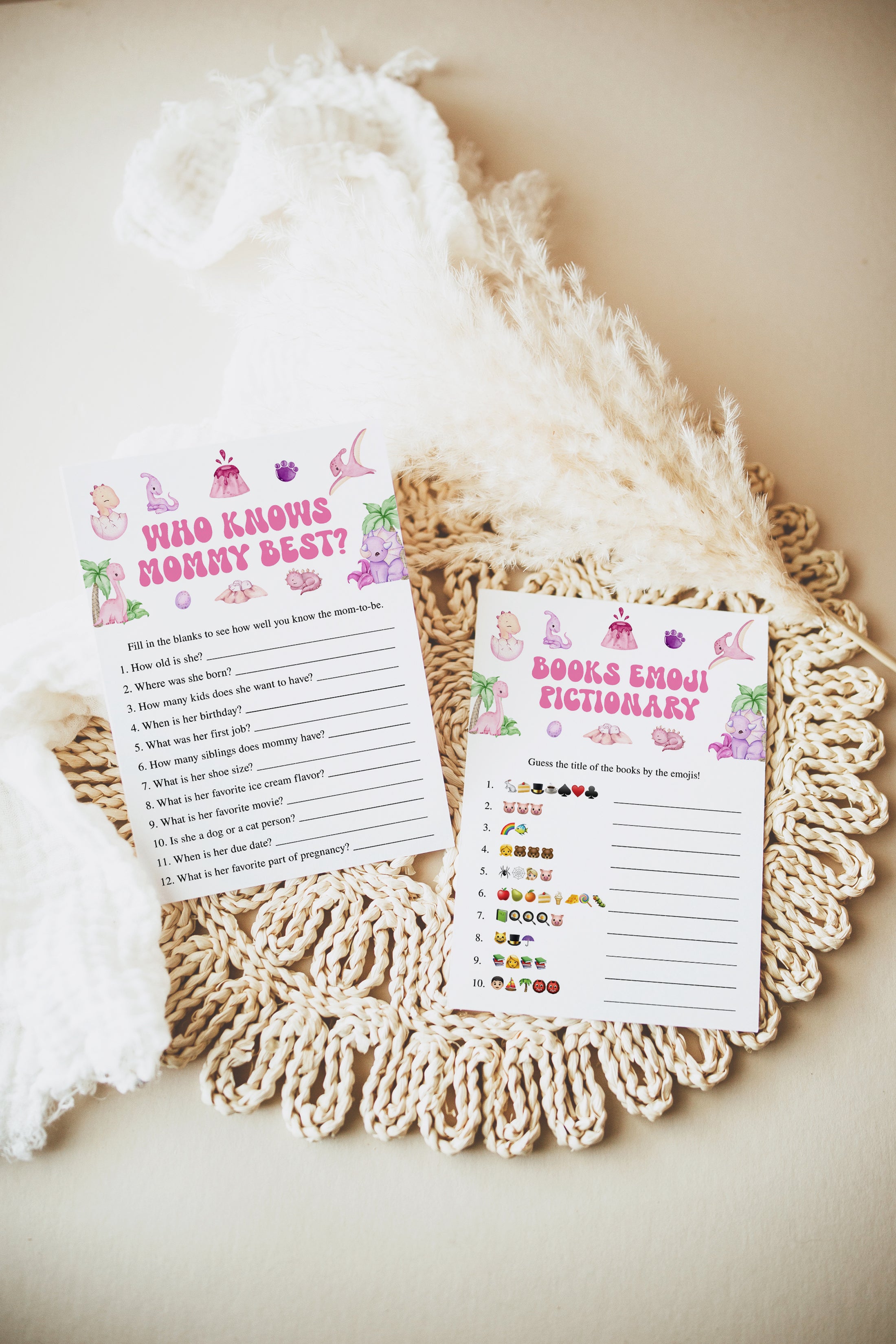 14 Girl Dinosaurs Baby Shower Games