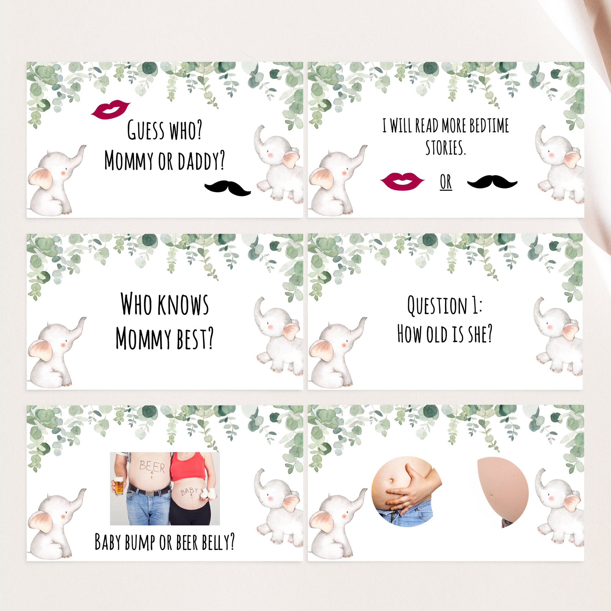 Elephant Virtual Baby Shower Games