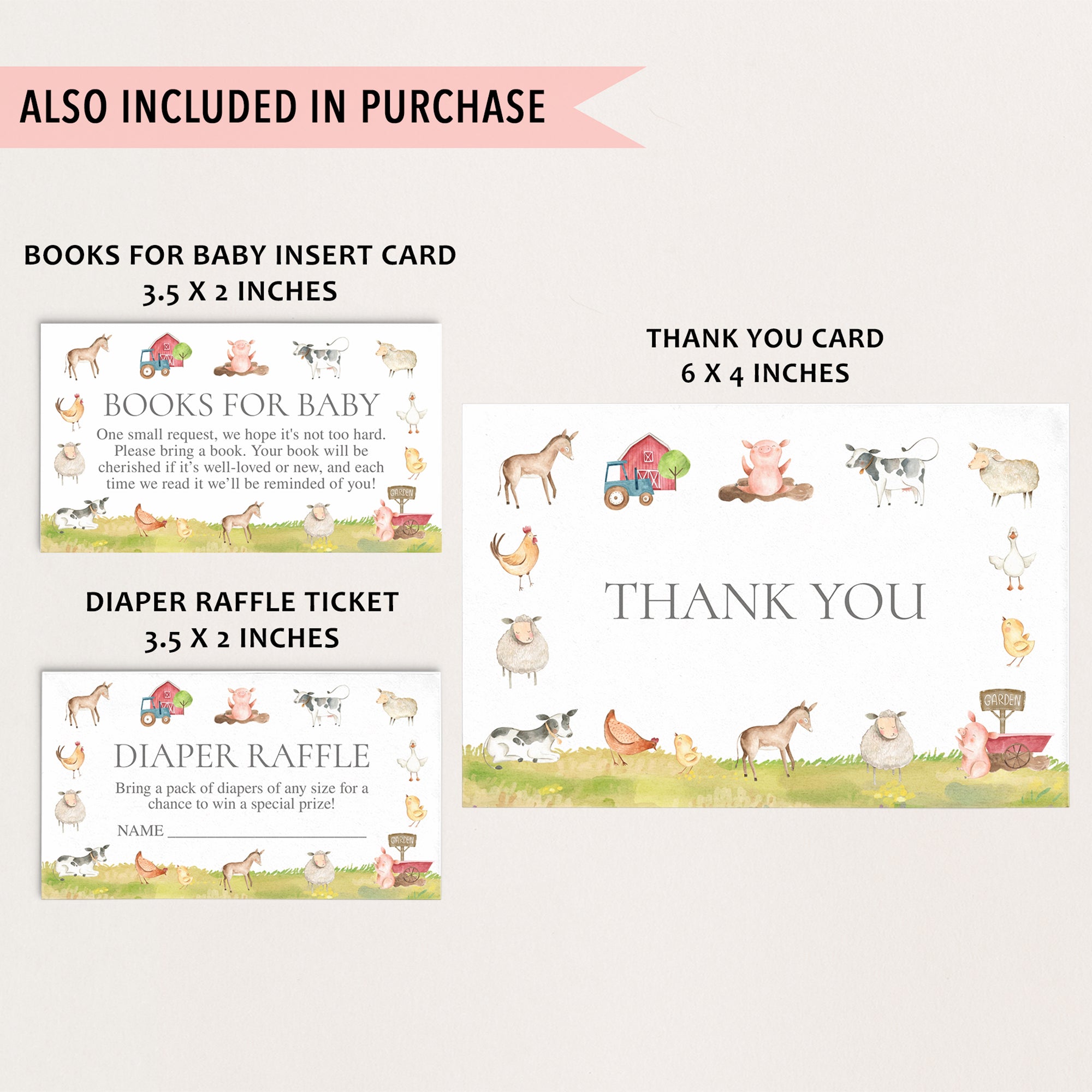 Farm Animals Baby Shower Invite & Games