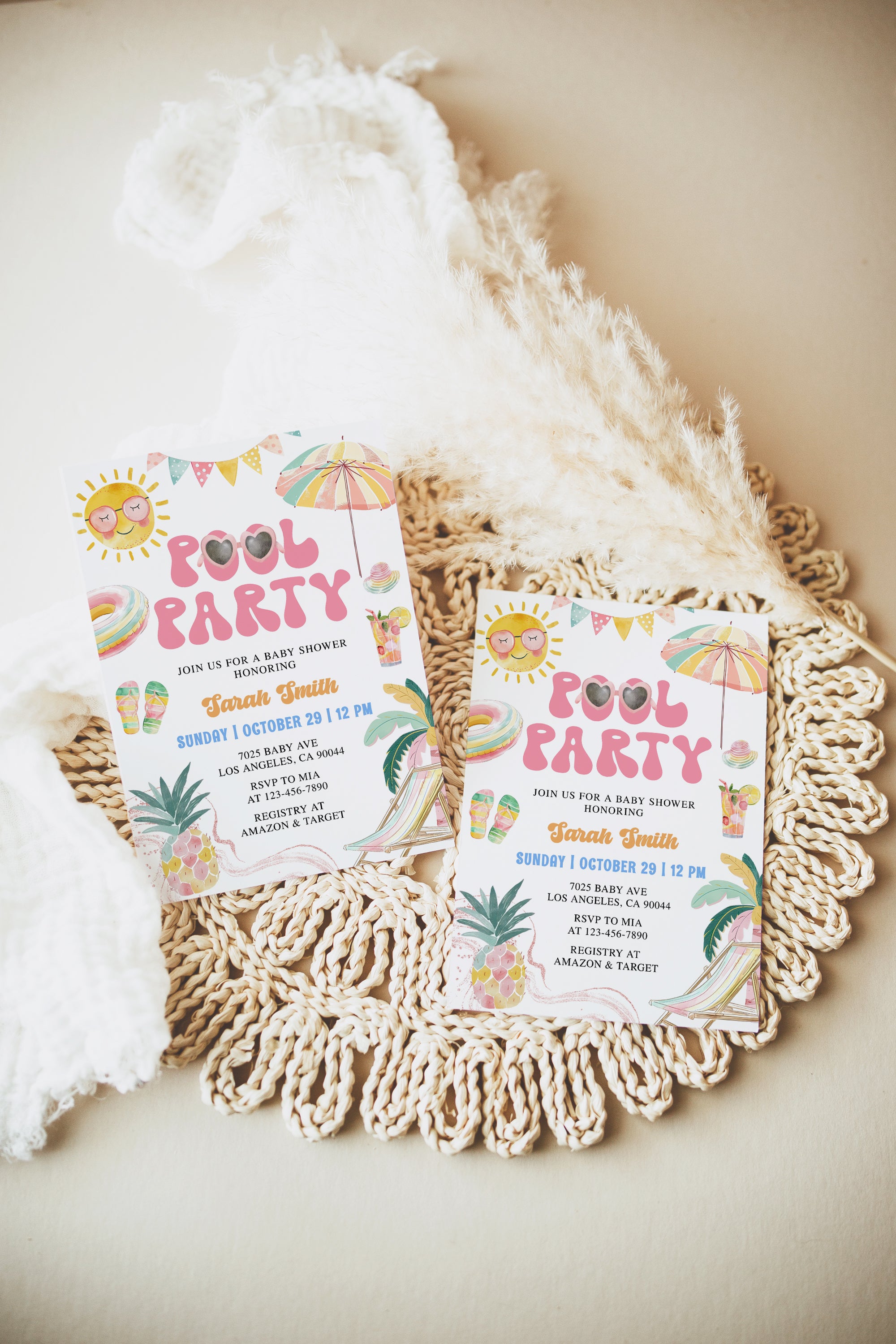 Pool Party Baby Shower Invite