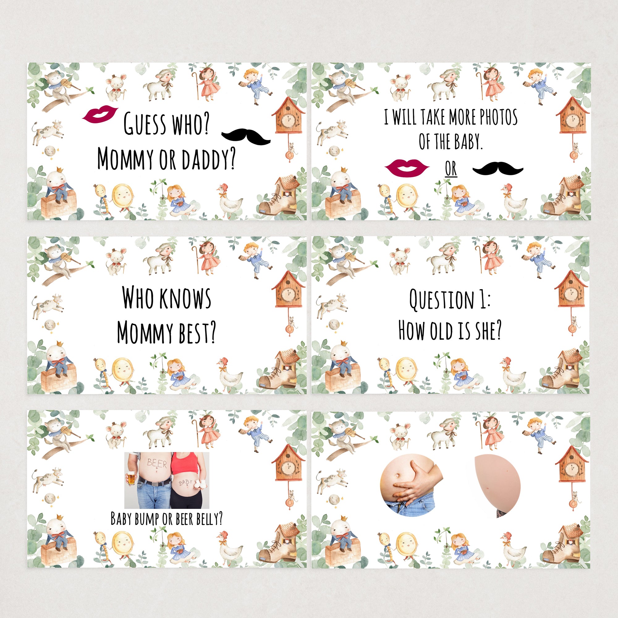 Nursery Rhyme Virtual Baby Shower Games