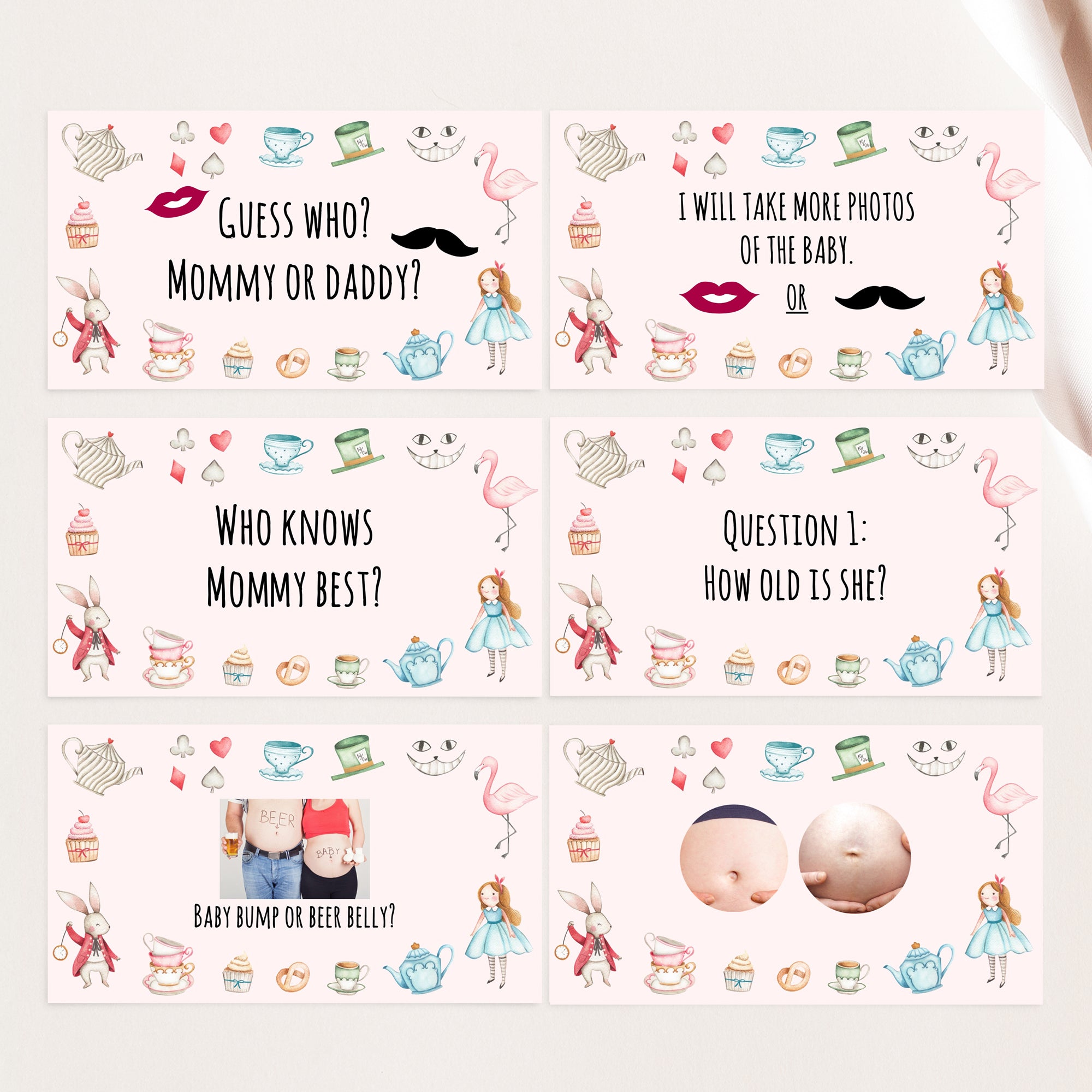 Alice in Wonderland Virtual Baby Shower Games