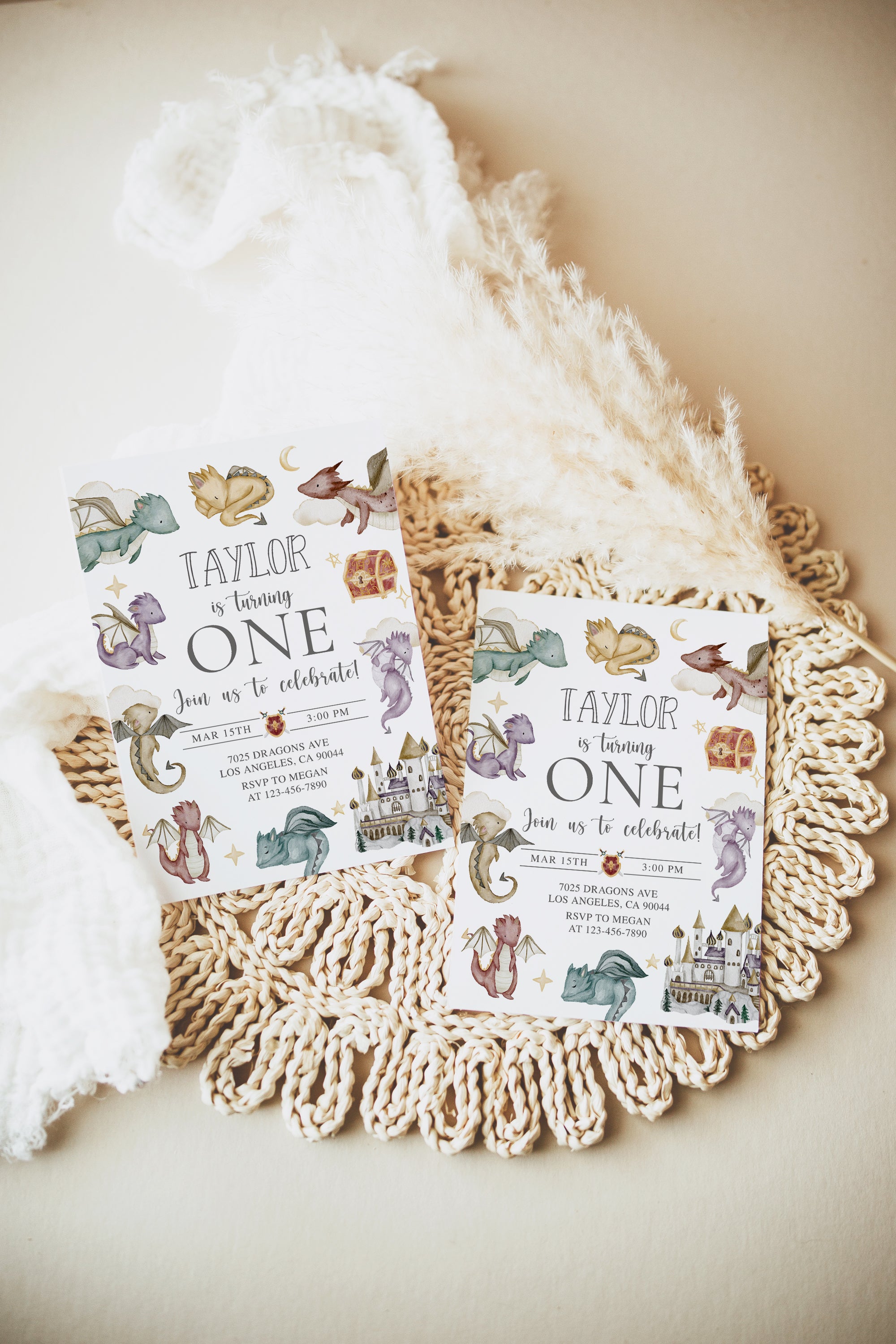 Fairytale Dragon Birthday Invite