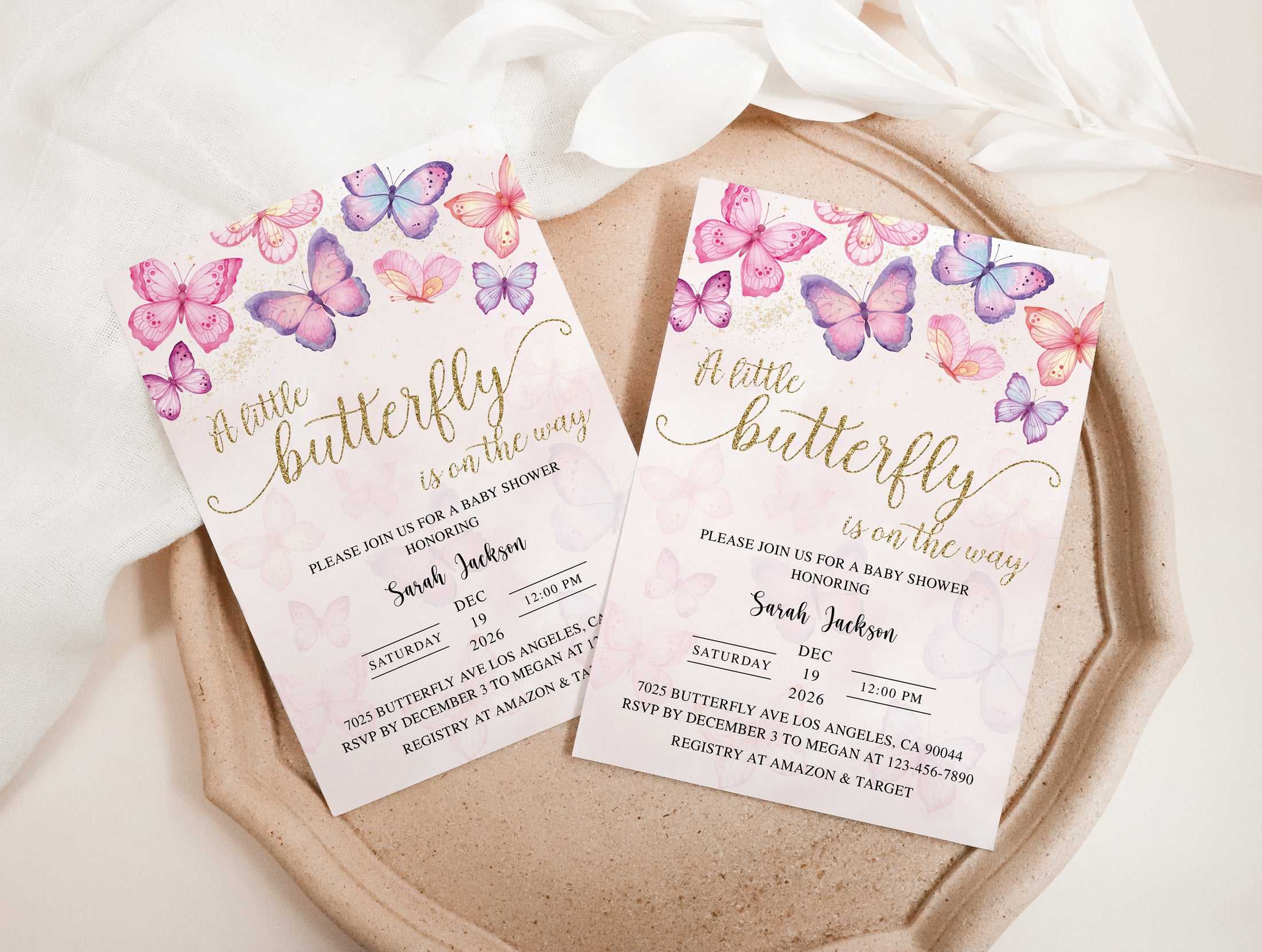 Butterflies Baby Shower Invite