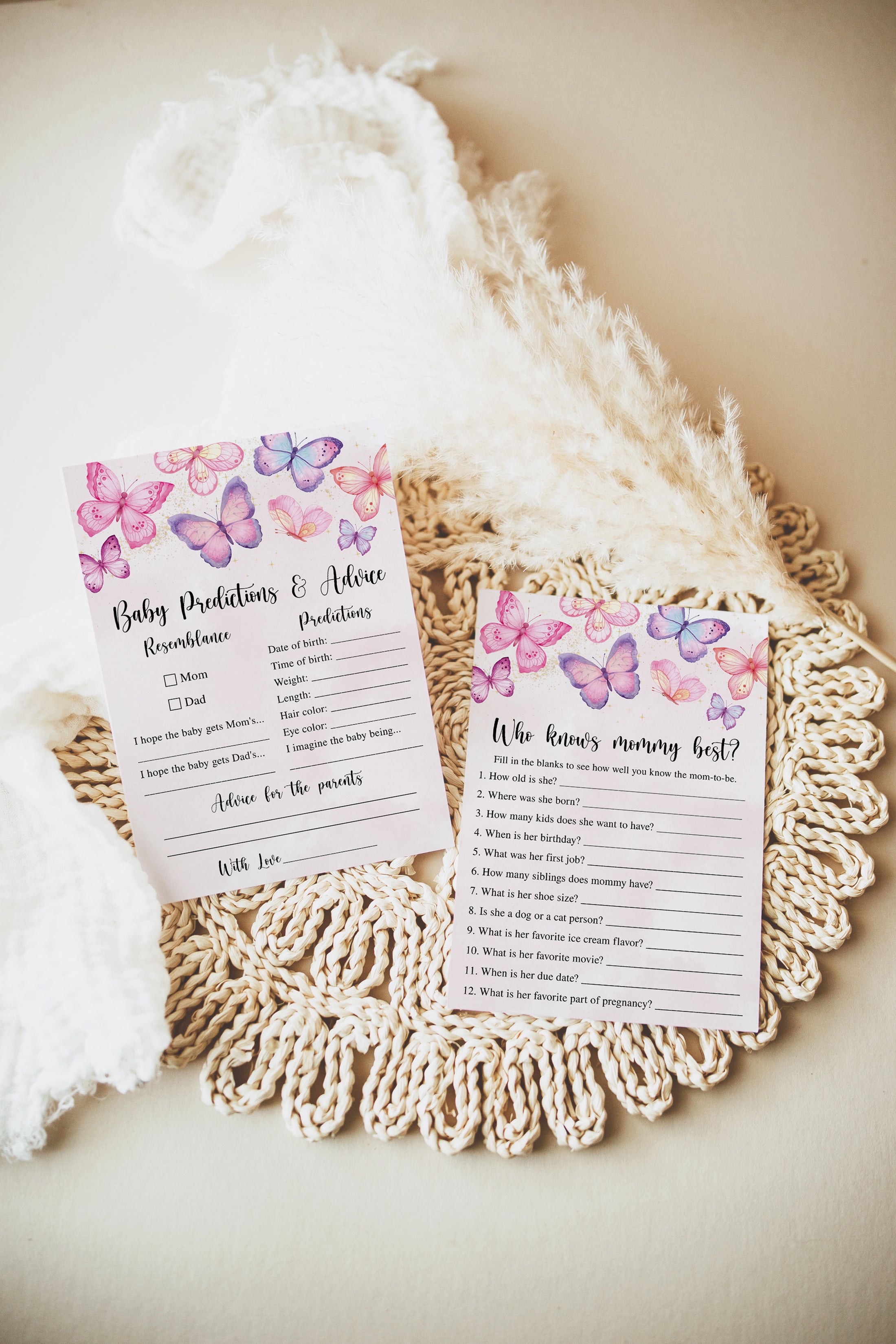 14 Butterflies Baby Shower Games