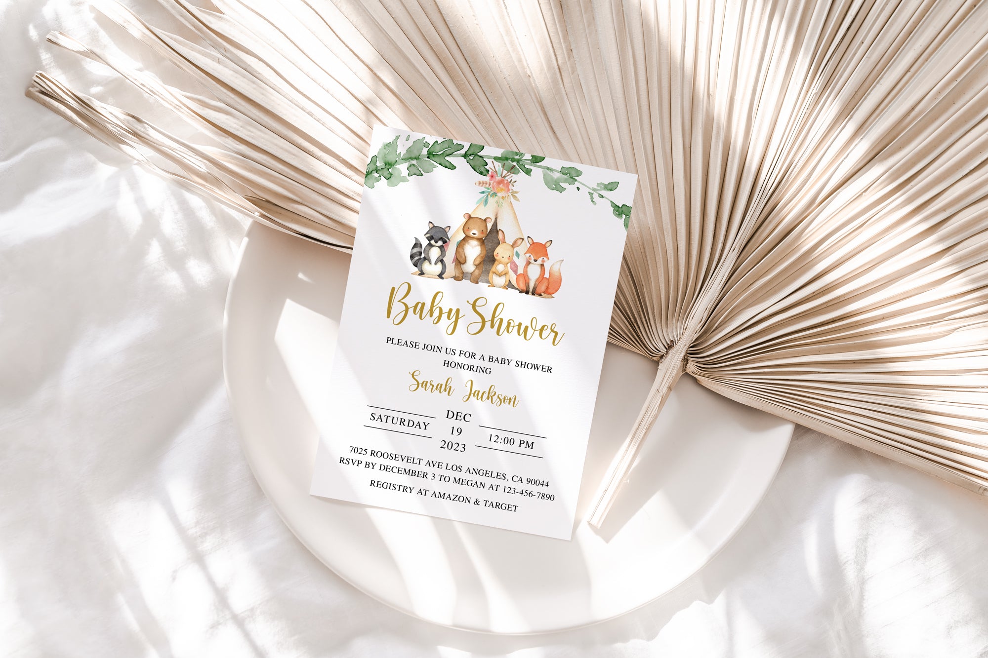 Woodland Baby Shower Invite