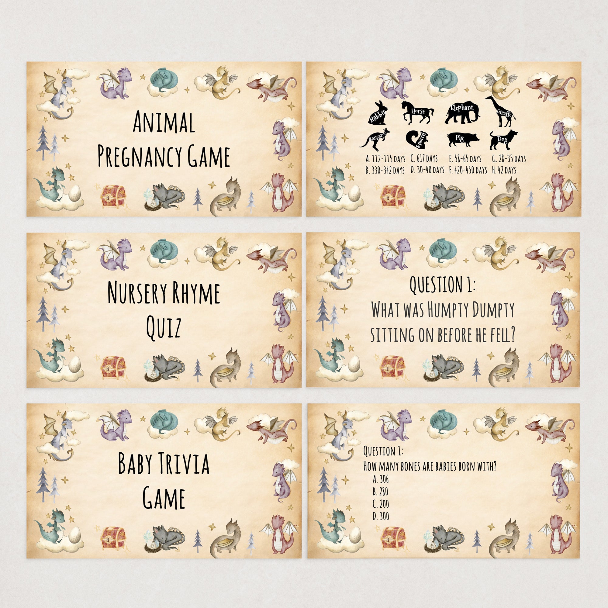 Dragon Virtual Baby Shower Games