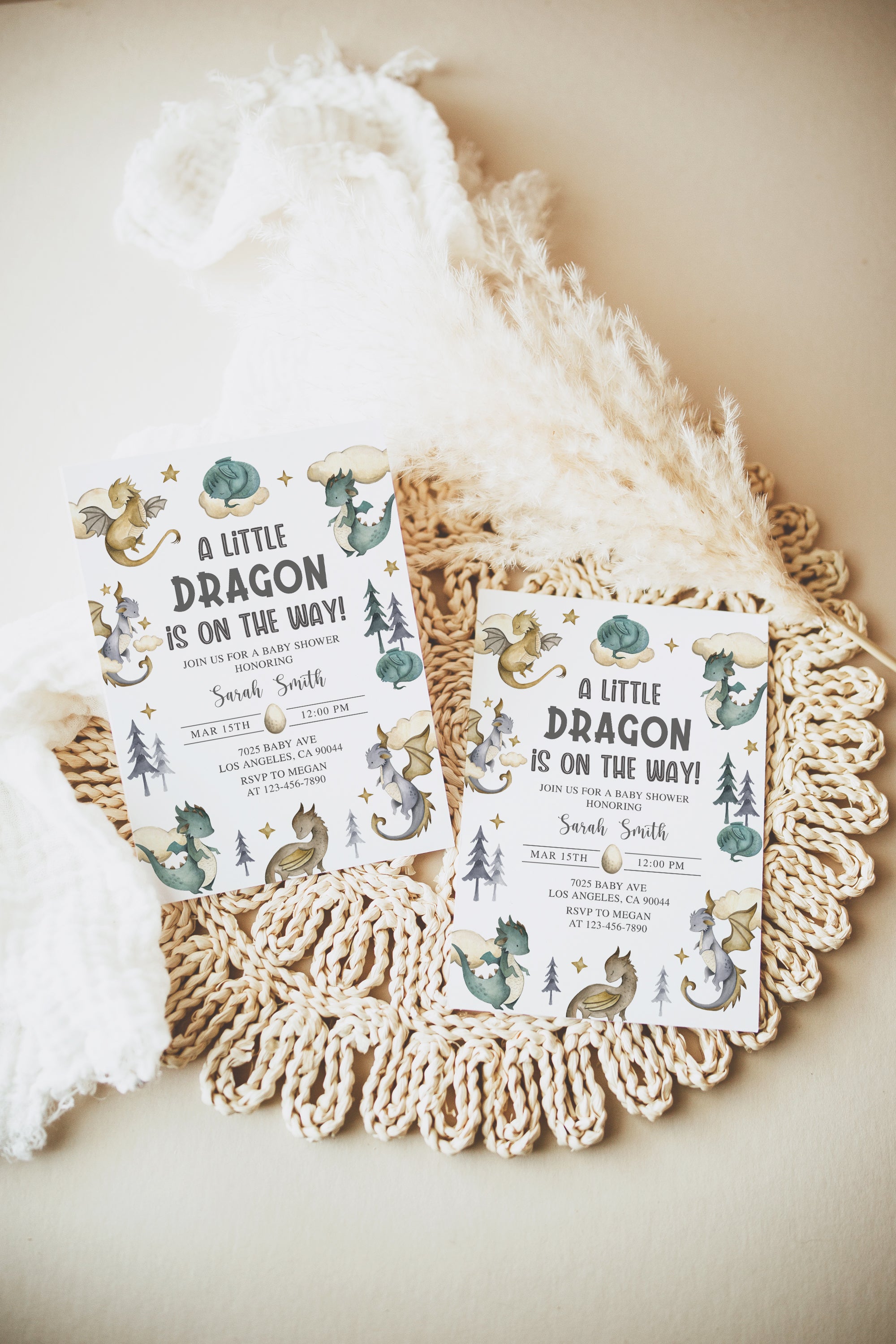 Dragon Baby Shower Invite