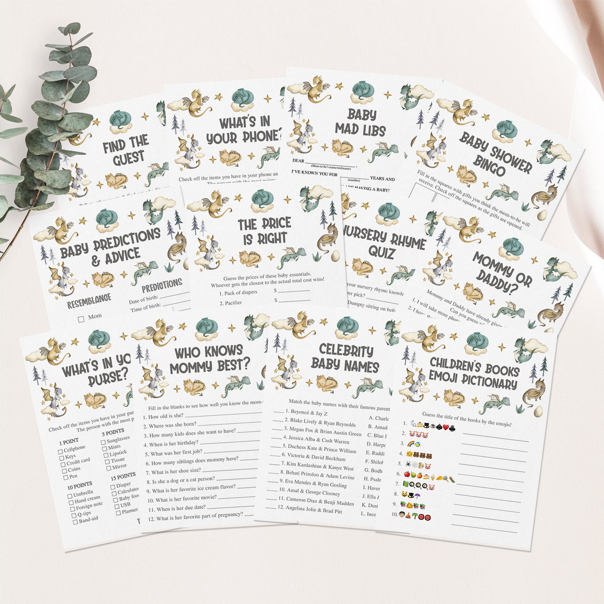 14 Dragon Baby Shower Games