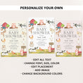 Load image into Gallery viewer, Farm Animals Baby Shower Invite & Games

