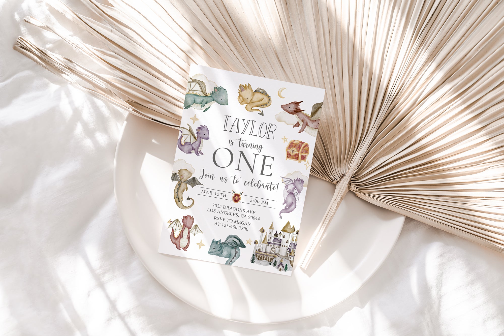 Fairytale Dragon Birthday Invite