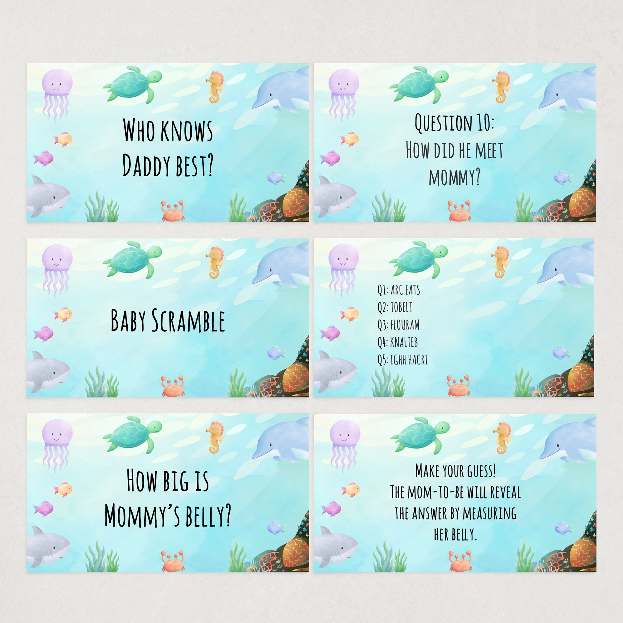 Under the Sea Virtual Baby Shower Games