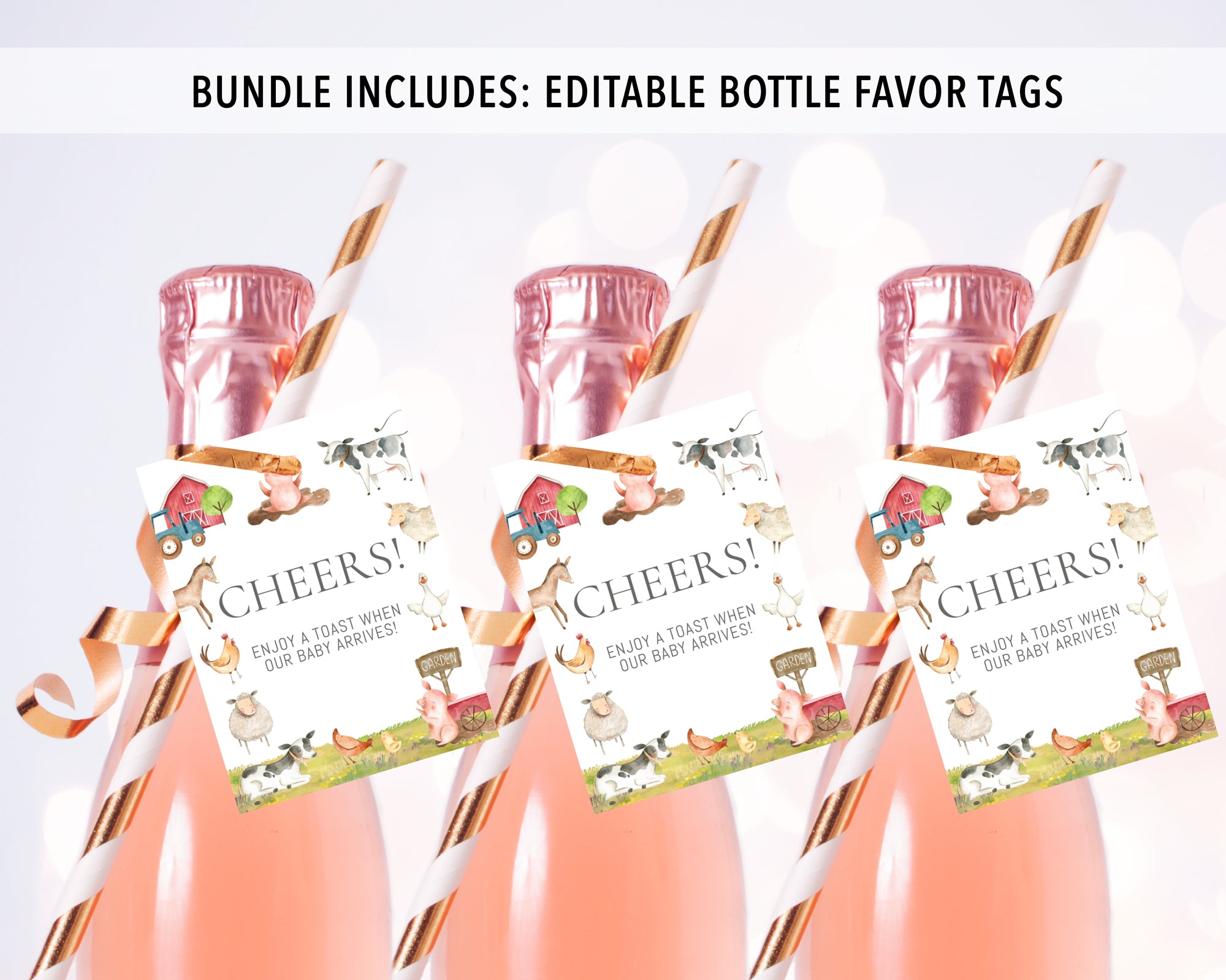 Complete Farm Animals Baby Shower Bundle