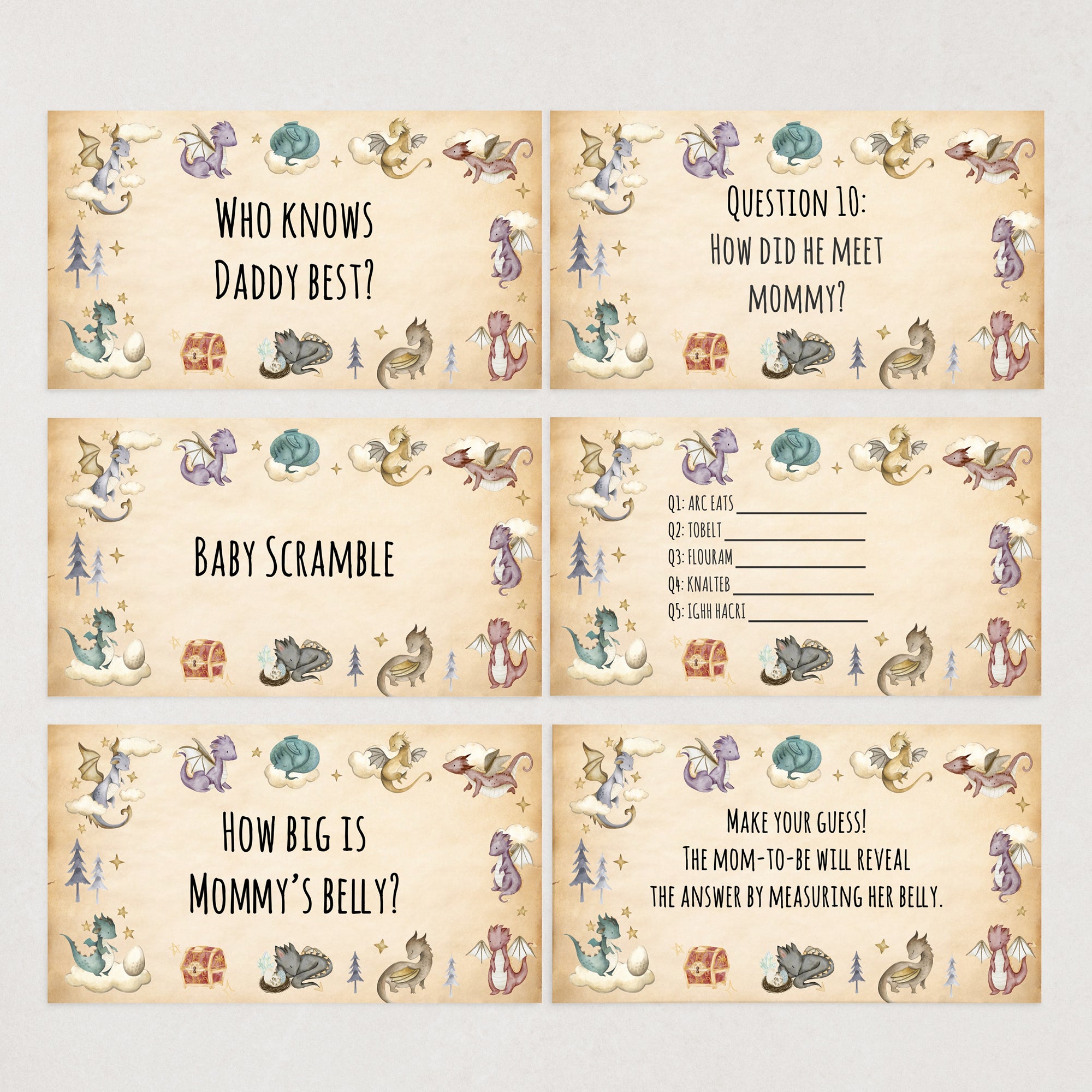 Dragon Virtual Baby Shower Games