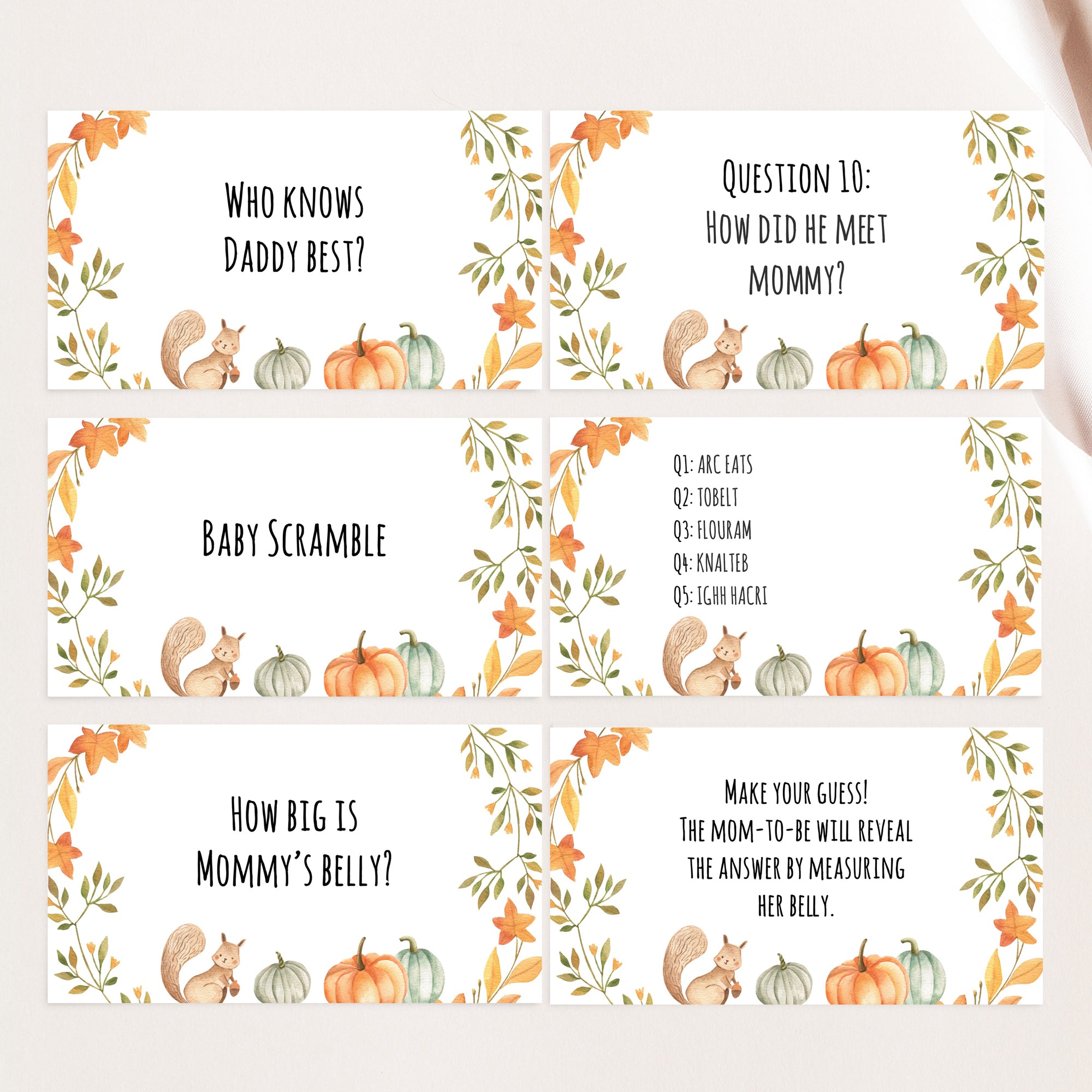 Fall Virtual Baby Shower Games
