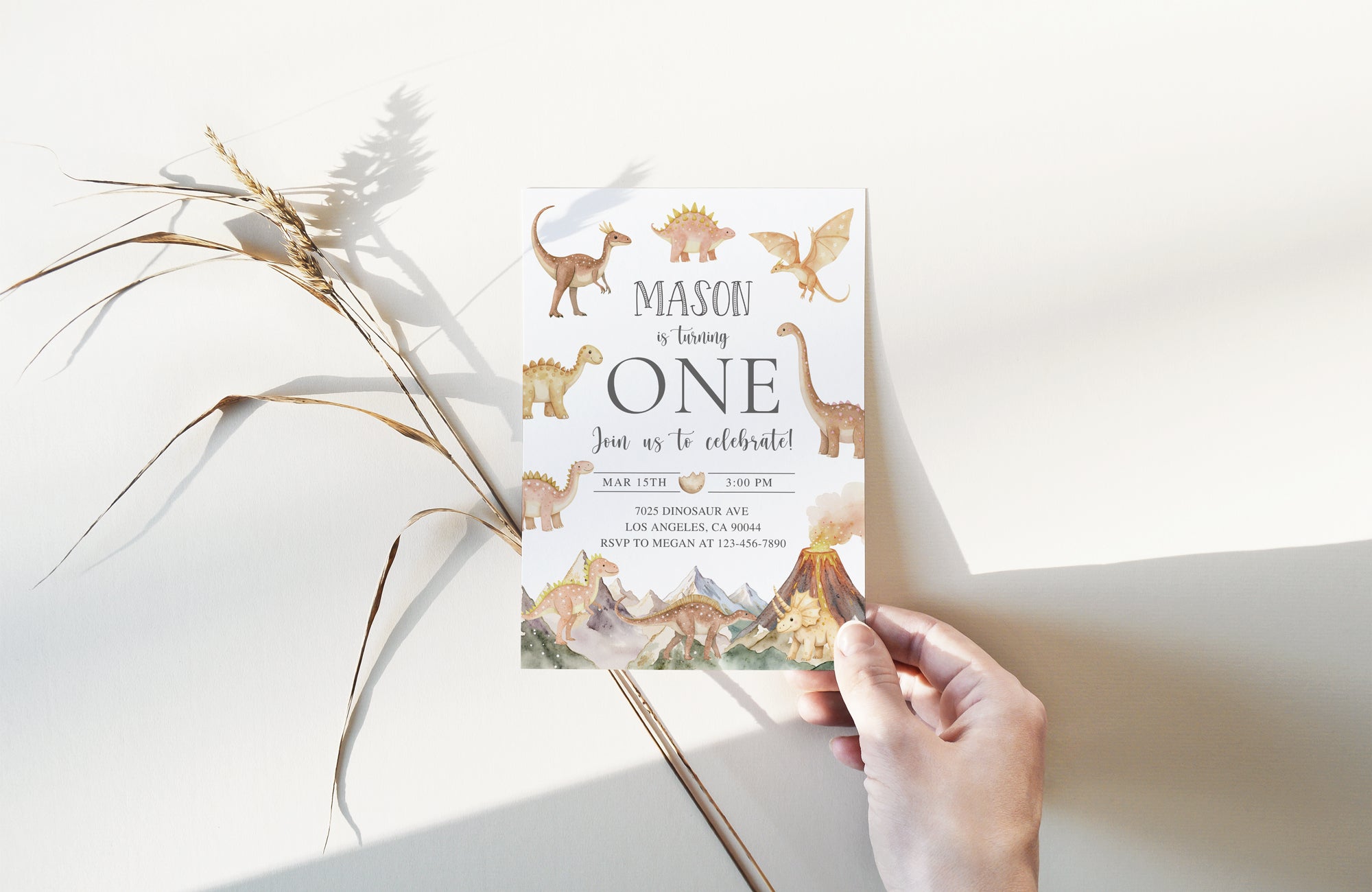 Prehistoric Dinosaur Birthday Invite