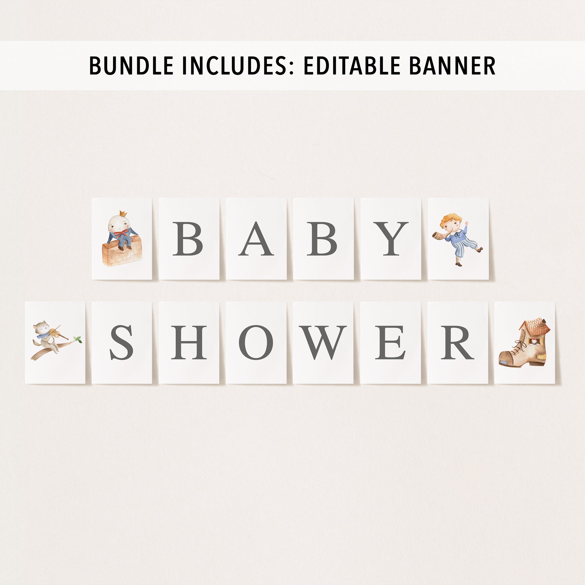 Complete Nursery Rhyme Baby Shower Bundle