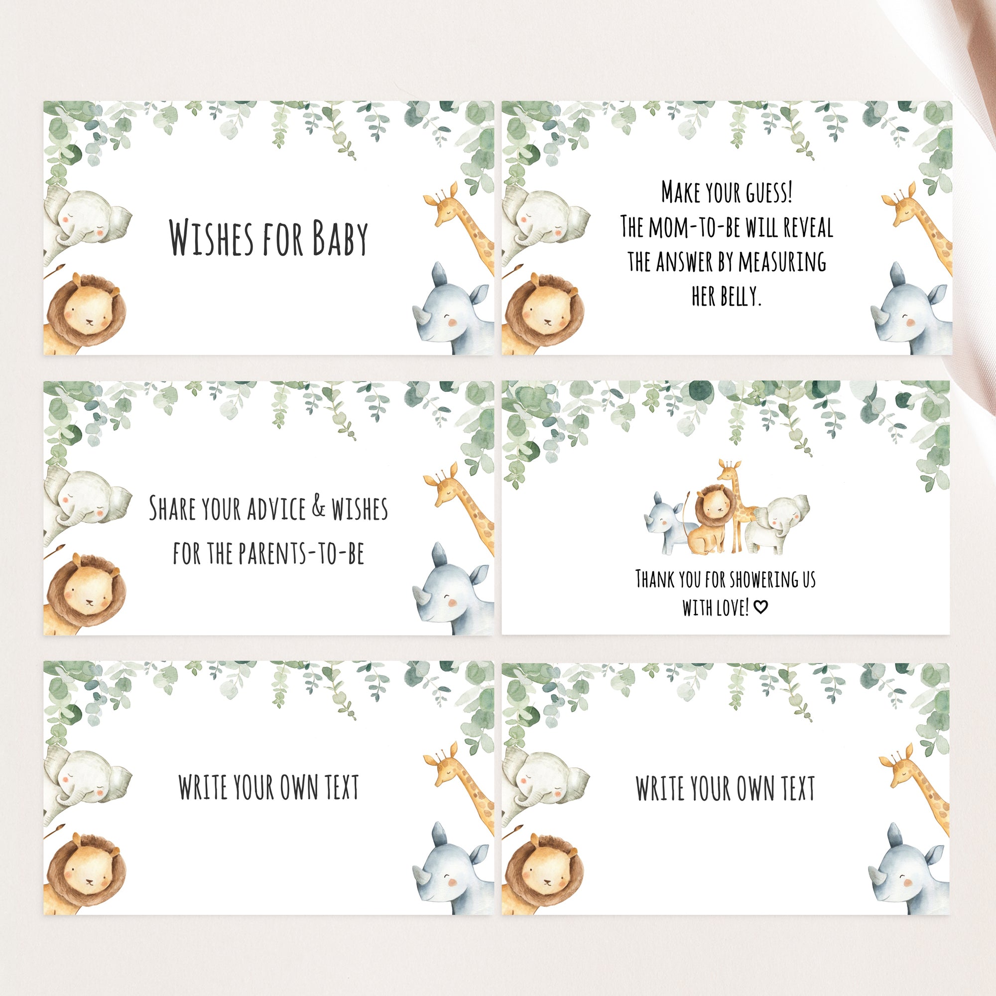 Safari Virtual Baby Shower Games