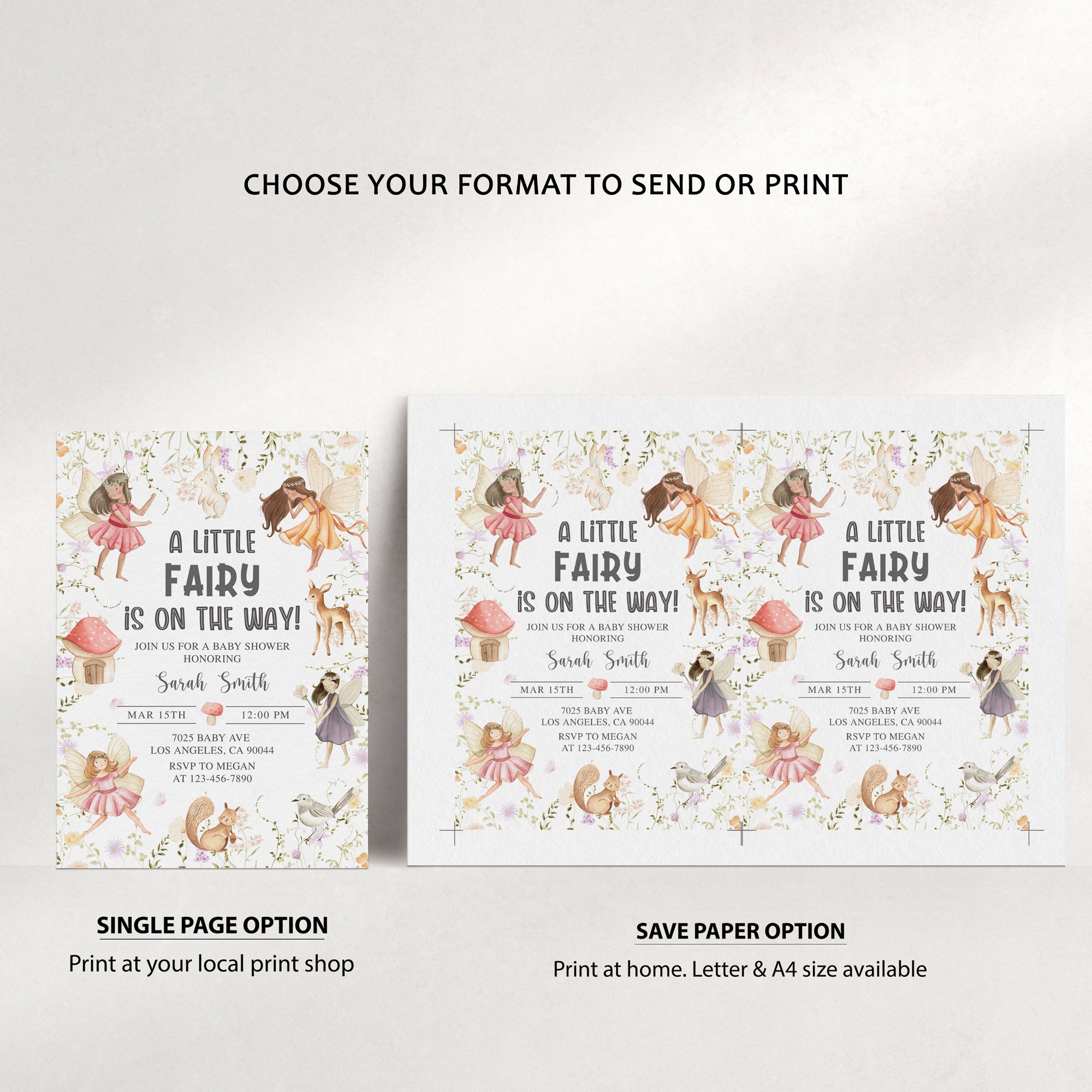 Fairy Baby Shower Invite & Games