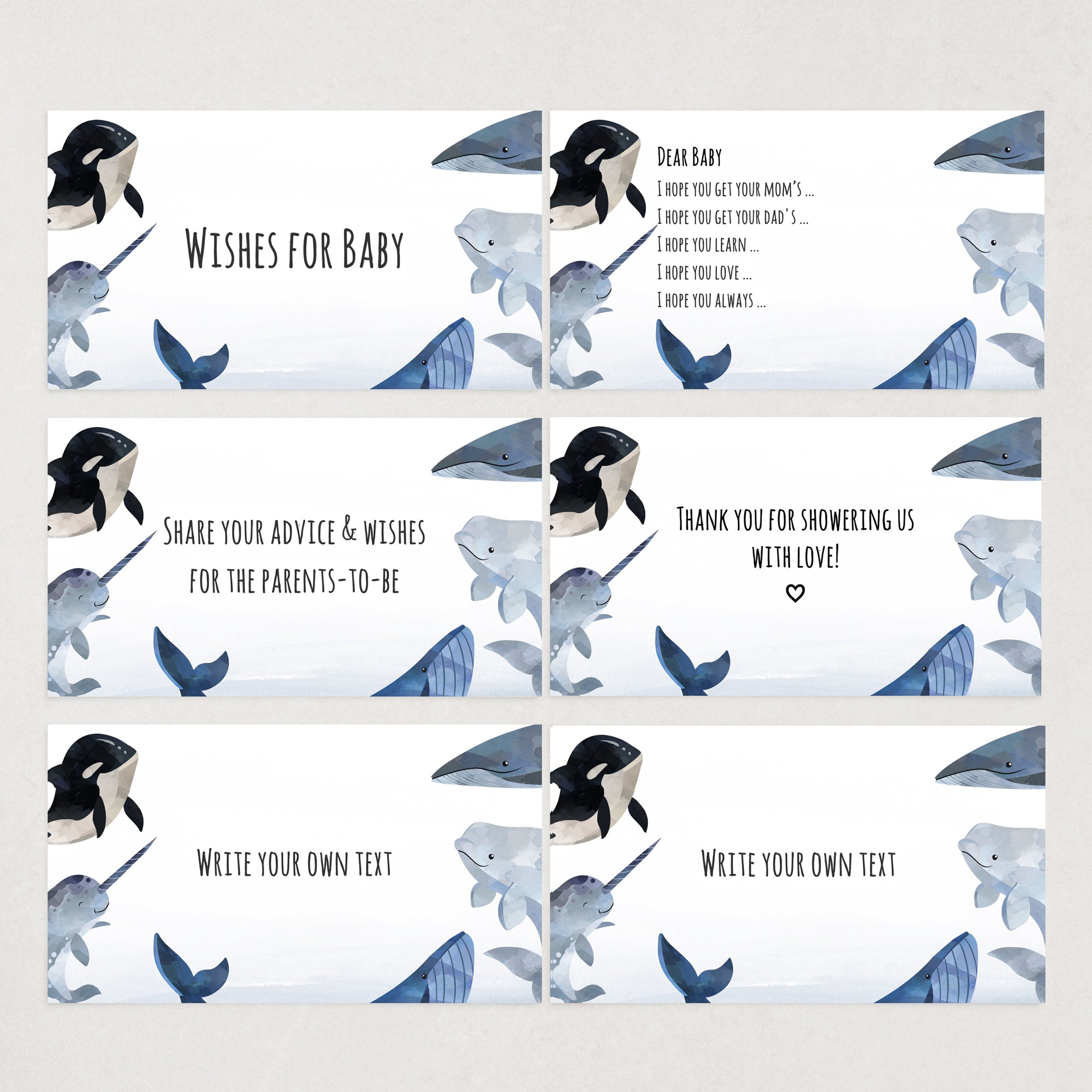 Whales Virtual Baby Shower Games