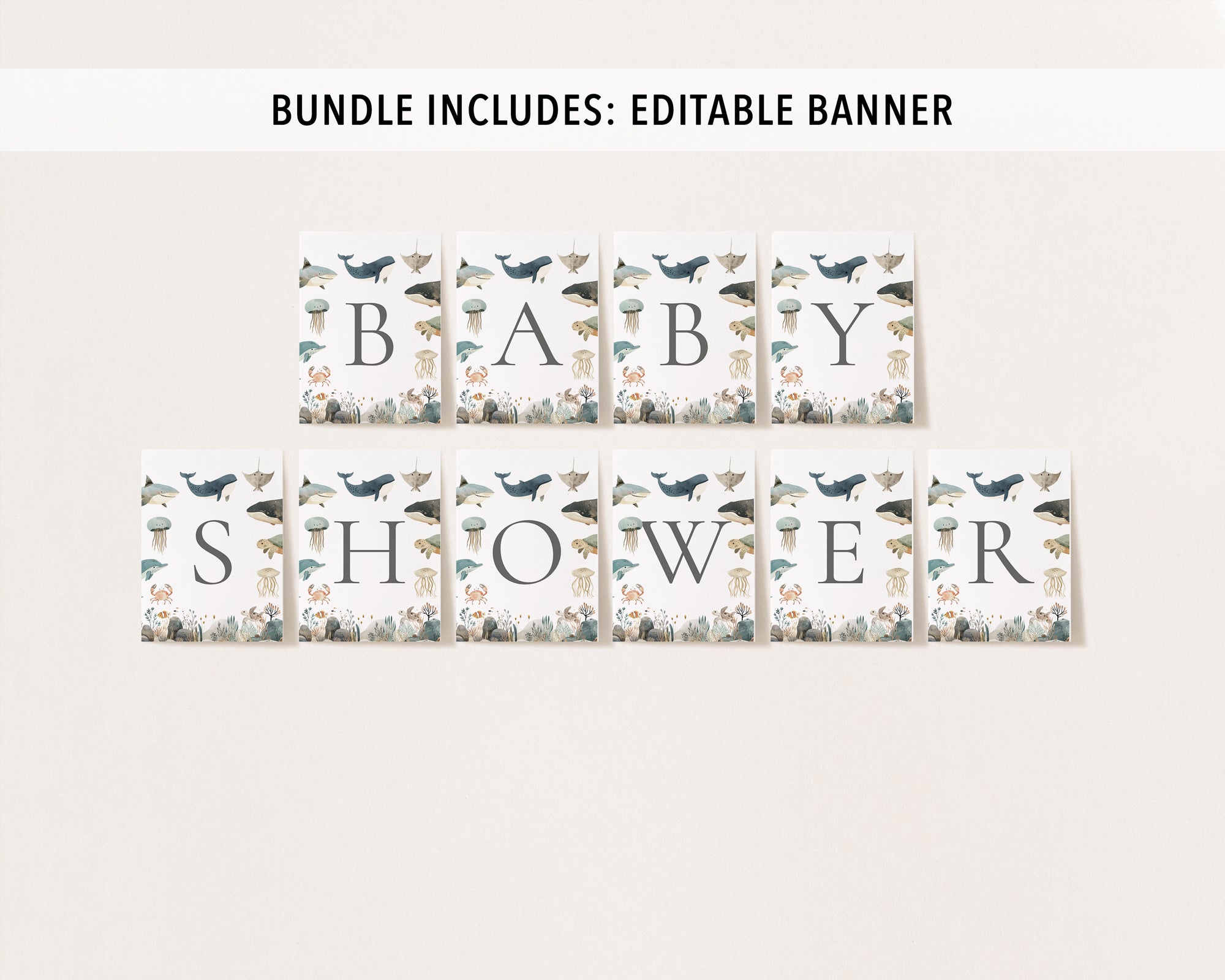 Complete Sea Animals Baby Shower Bundle