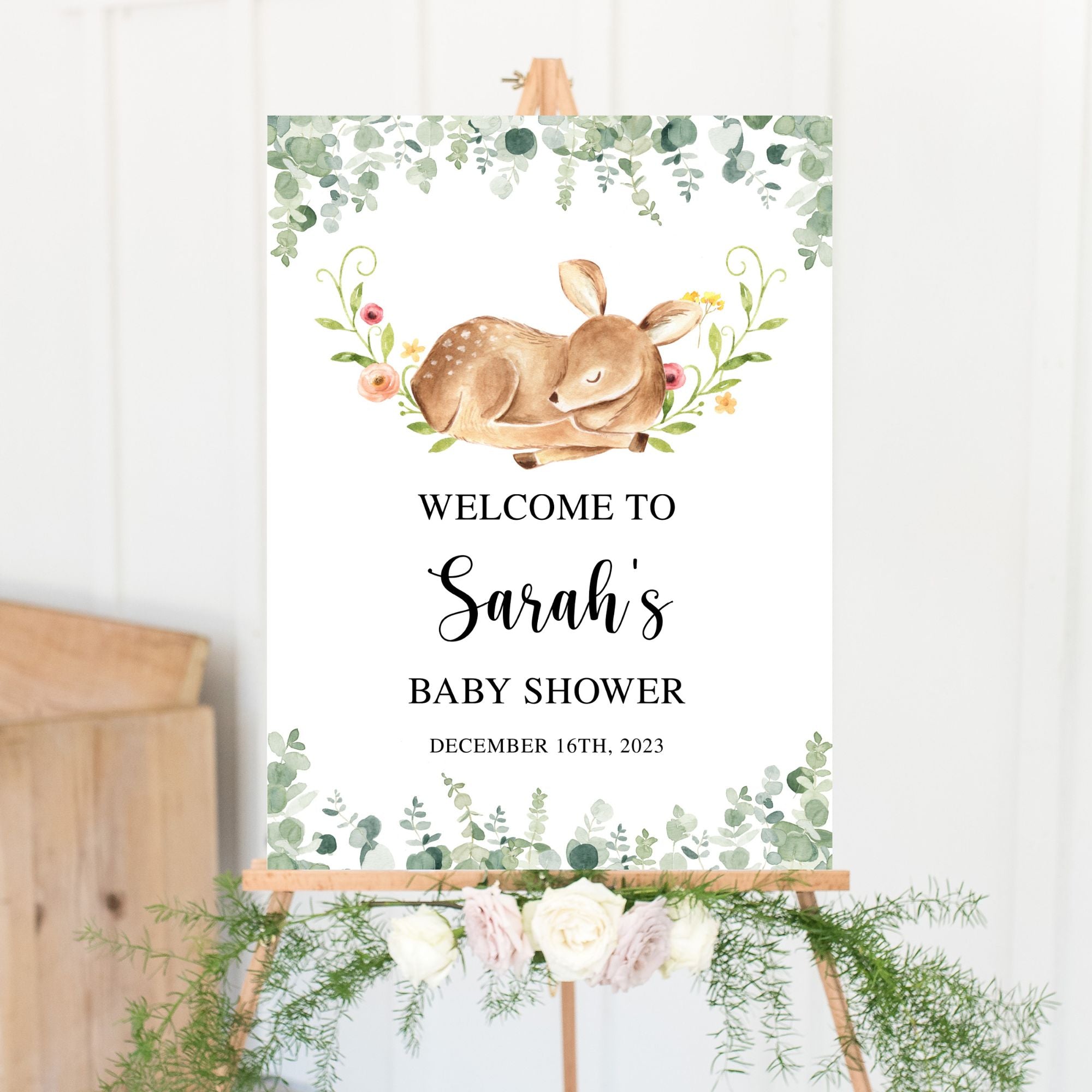 Deer Baby Shower Welcome Sign