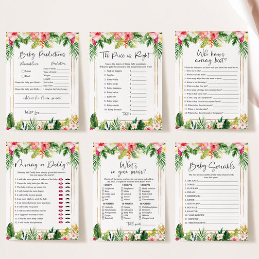 14 Tropical Floral Baby Shower Games