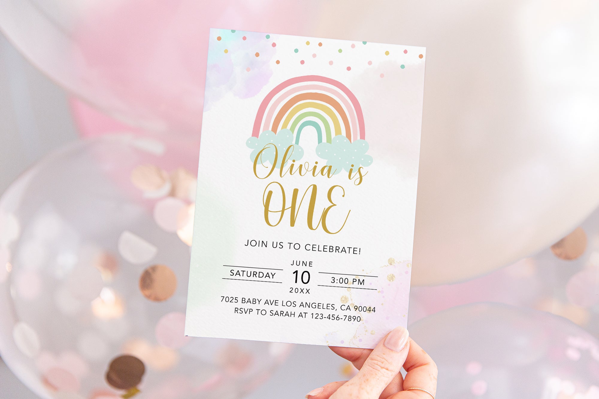 Rainbow Birthday Invite