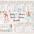 Load image into Gallery viewer, Alice in Wonderland Baby Shower Invite & Games
