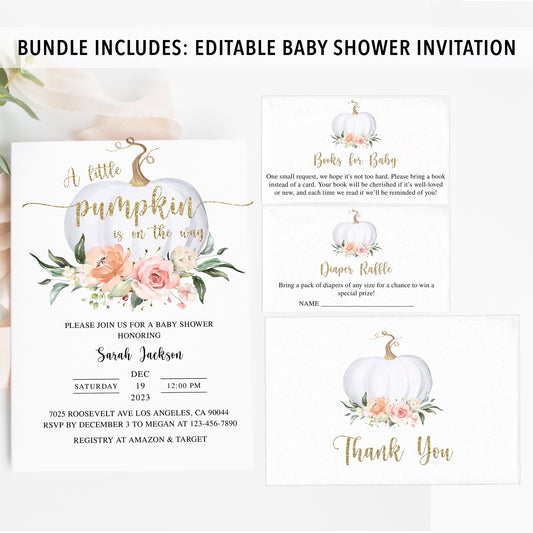 Complete Pumpkin Baby Shower Bundle