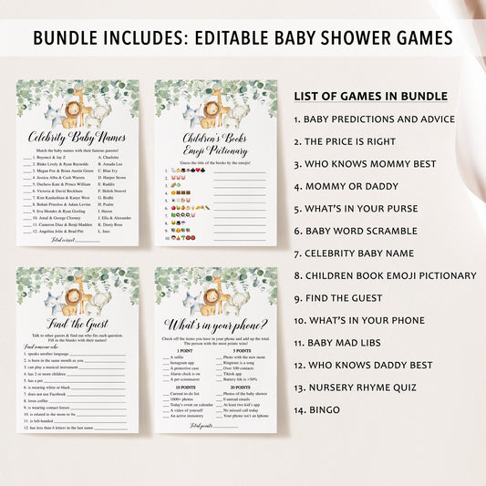 14 Safari Baby Shower Games