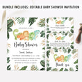 Load image into Gallery viewer, Tropical Dinosaur Baby Shower Invite & Games
