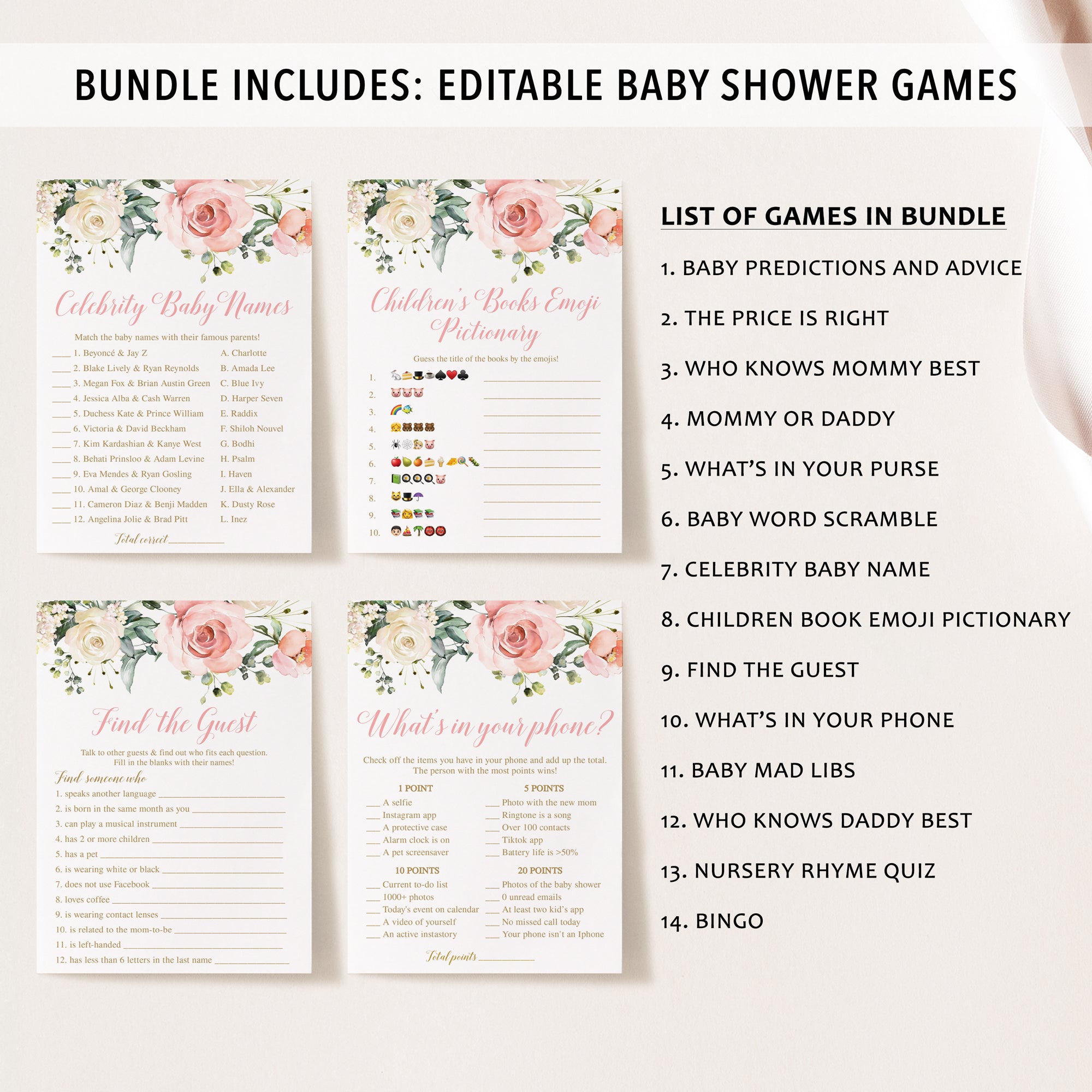 14 Floral Baby Shower Games