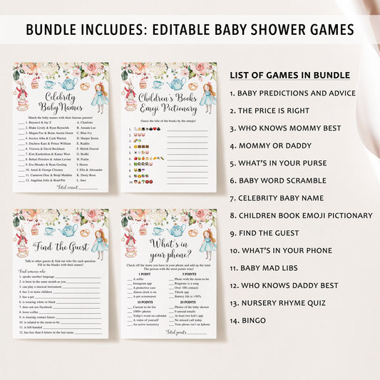 14 Alice in Wonderland Baby Shower Games