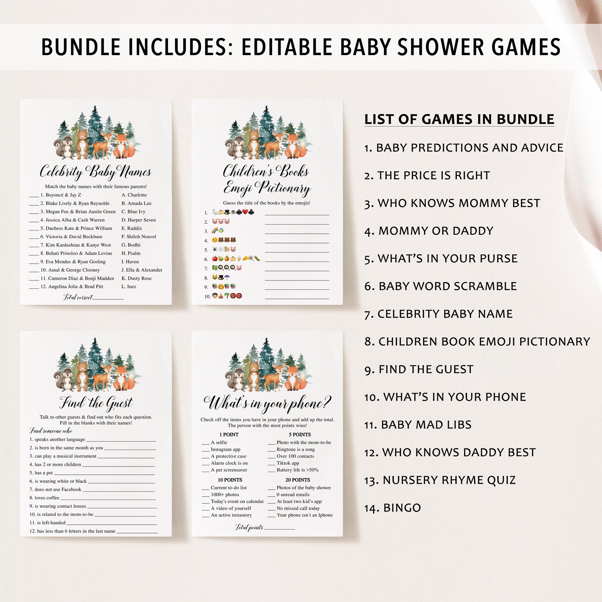 14 Winter Woodland Baby Shower Games