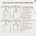 Load image into Gallery viewer, 14 Blue Floral Tea Party Baby Shower Games
