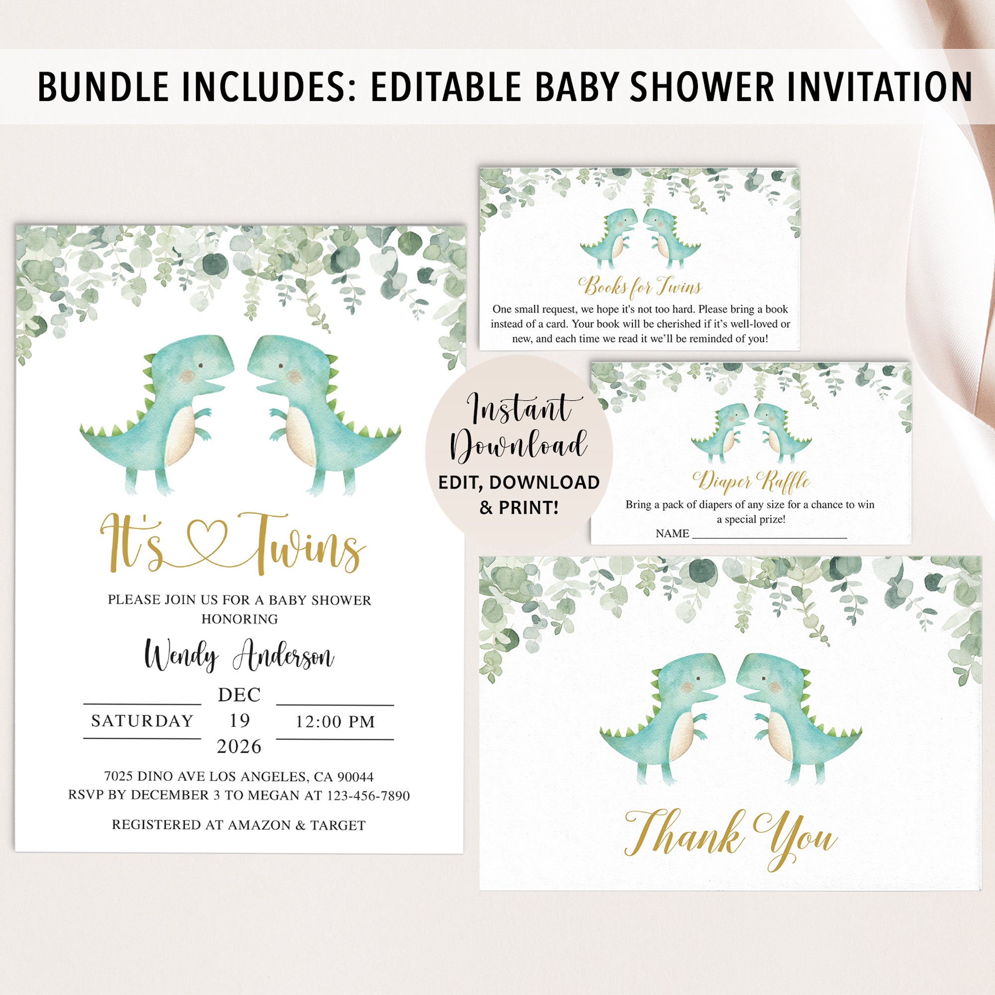 Complete Twin Trex Baby Shower Bundle