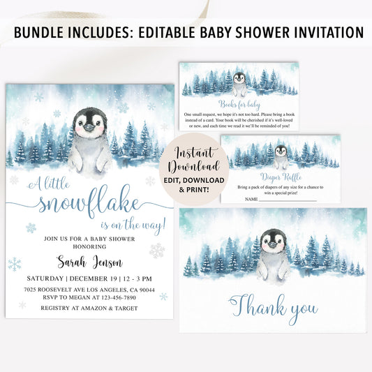 Penguin Baby Shower Invite & Games