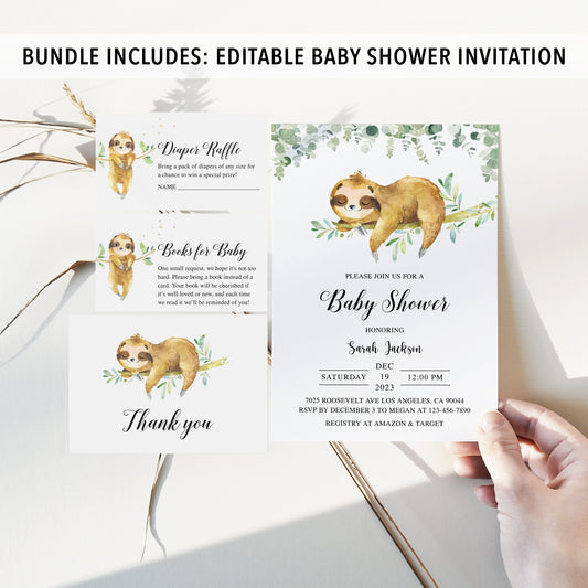 Complete Sloth Baby Shower Bundle