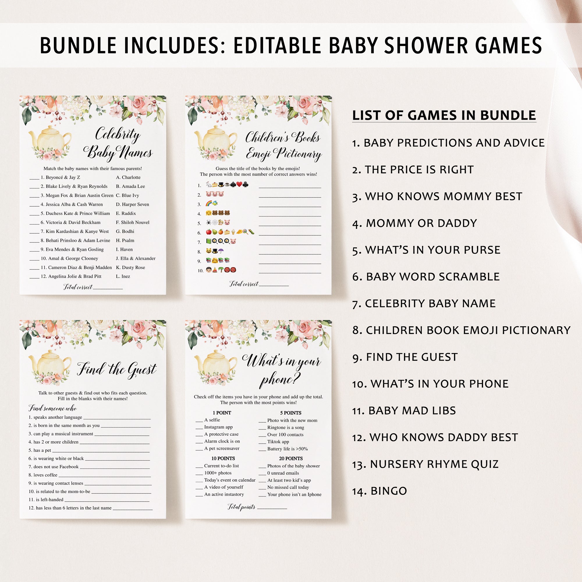 14 Tea Party Baby Shower Games