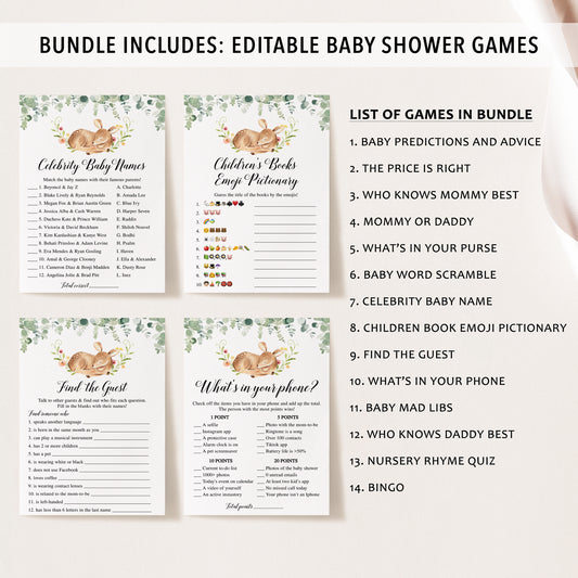 14 Deer Baby Shower Games