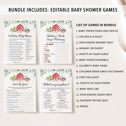 14 Farm Baby Shower Games