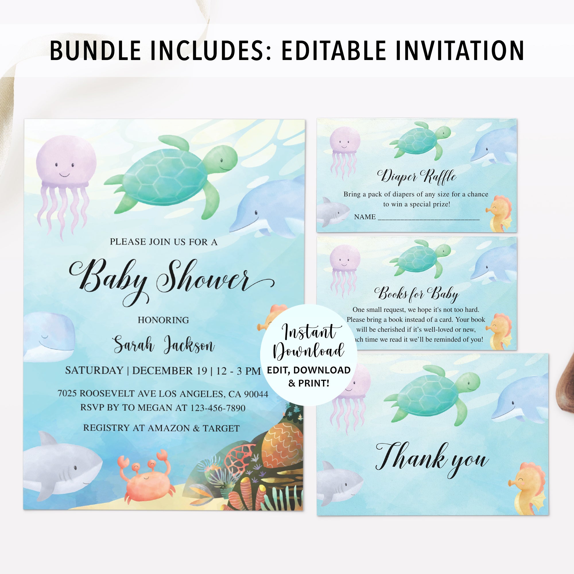 Complete Under the Sea Baby Shower Bundle