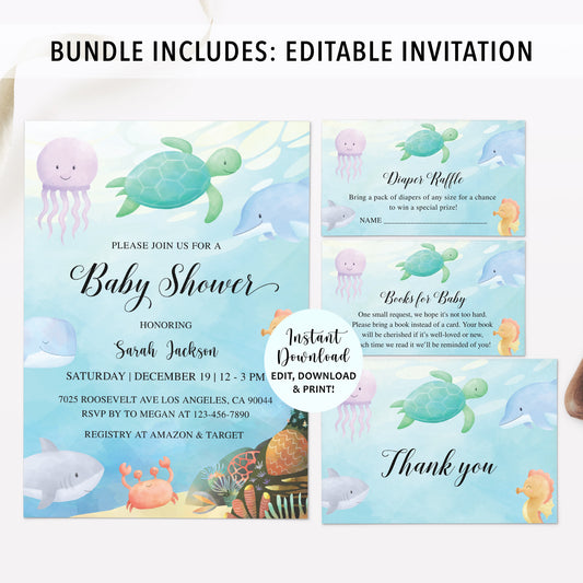 Complete Under the Sea Baby Shower Bundle