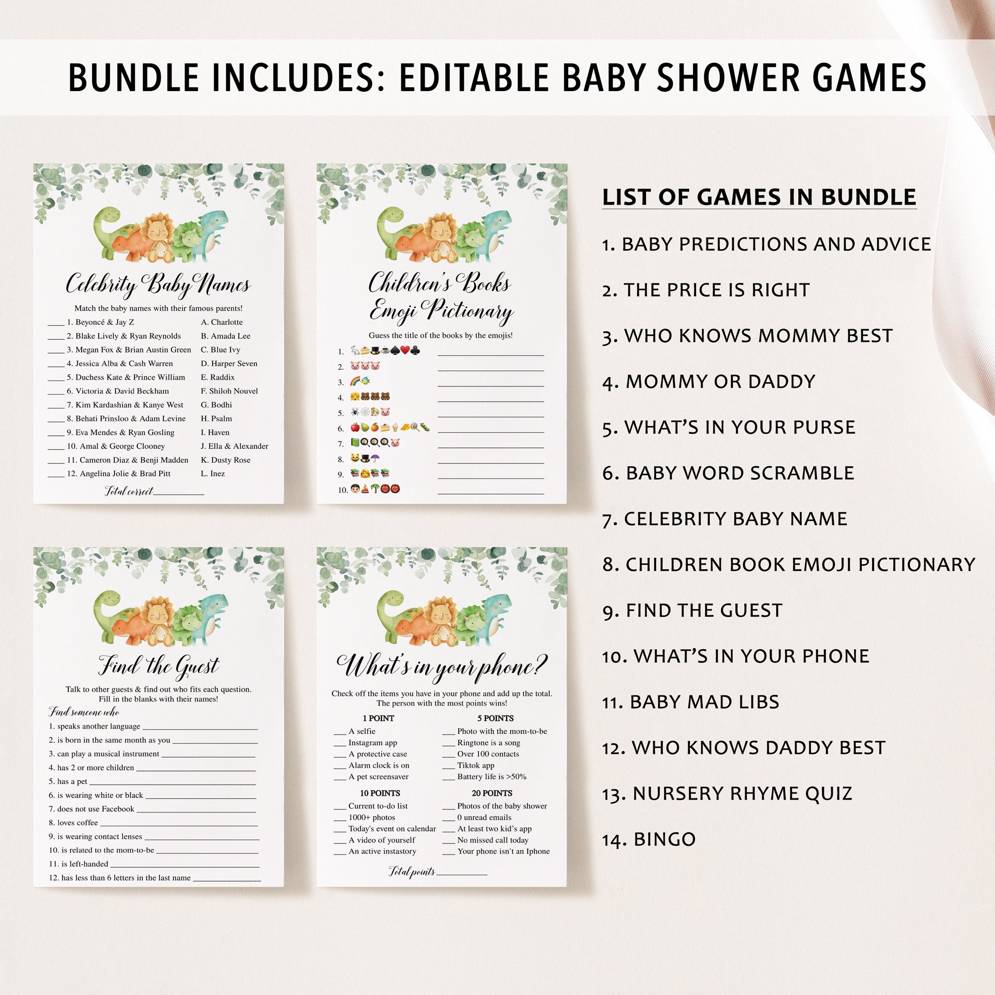 14 Dinosaur Baby Shower Games